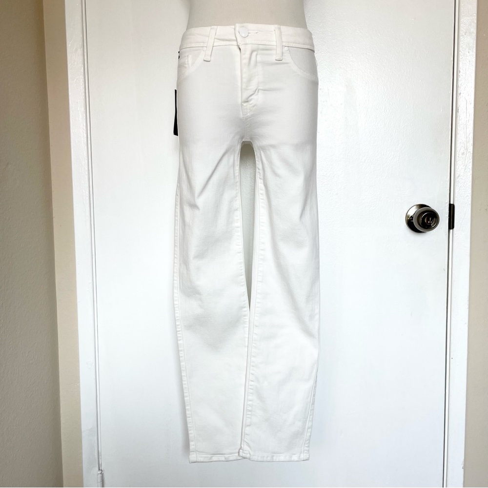 Fidelity Stevie Crop Skinny Straight White Jeans NWT